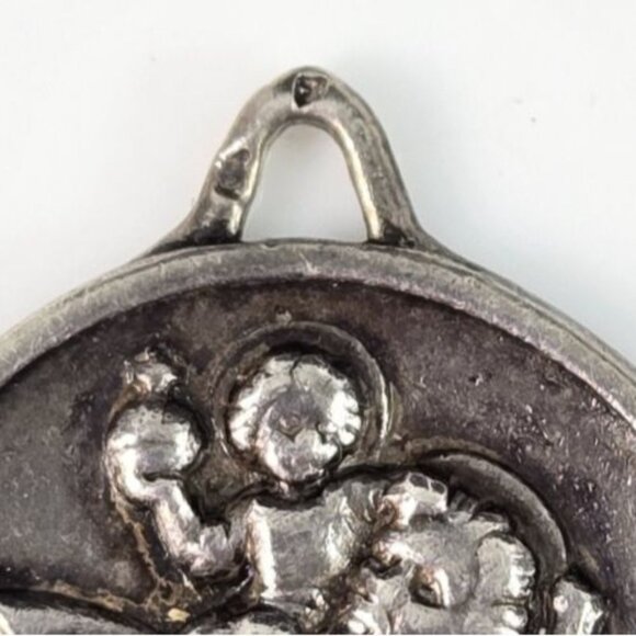 Silver Saint St Christopher Medal Pendant Vintage Hallmarked - Picture 2 of 4